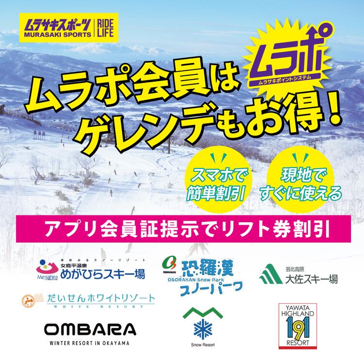 めがひらスキー場 スキーリフト券 1日券 2枚 【公式通販】